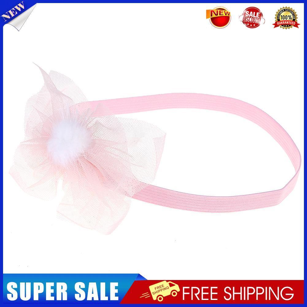 Girls Hair Accessories Baby Elastic Lace Flowers Headbands for Infant(Pink)