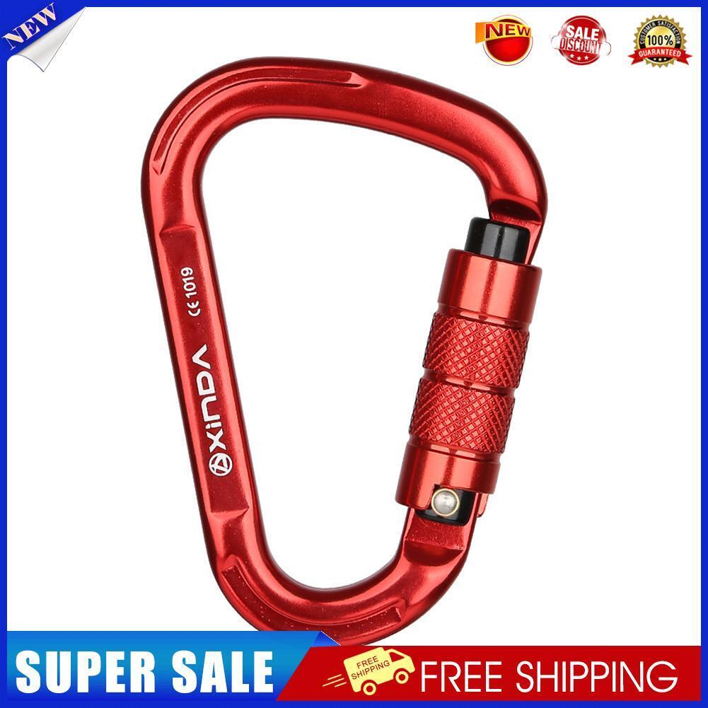 25KN Safety Auto Master Lock Carabiner Outdoor Rock Climbing Buckle (Red)