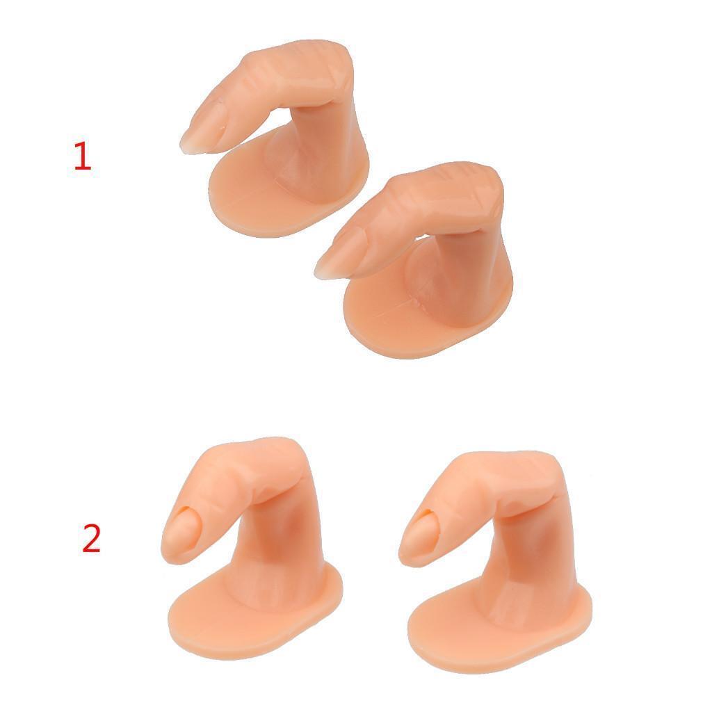 2pcs Nail Art Practice Fingers False Nail Polish Training Tool without Nails
