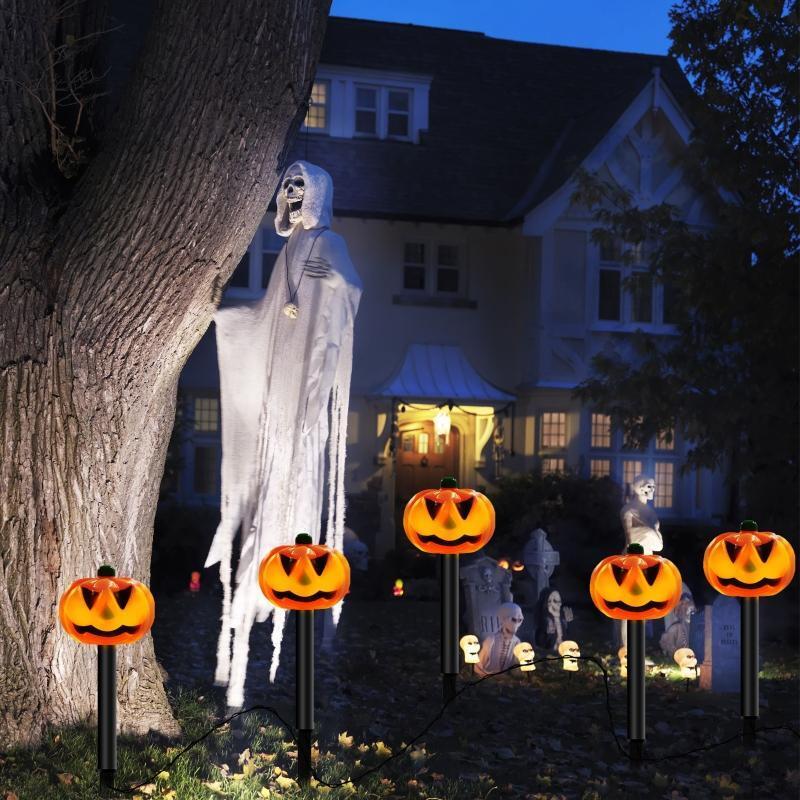 Pumpkin In-Ground Light Smile Pumpkin Stake Lamps Atmosphere Battery Box Lights