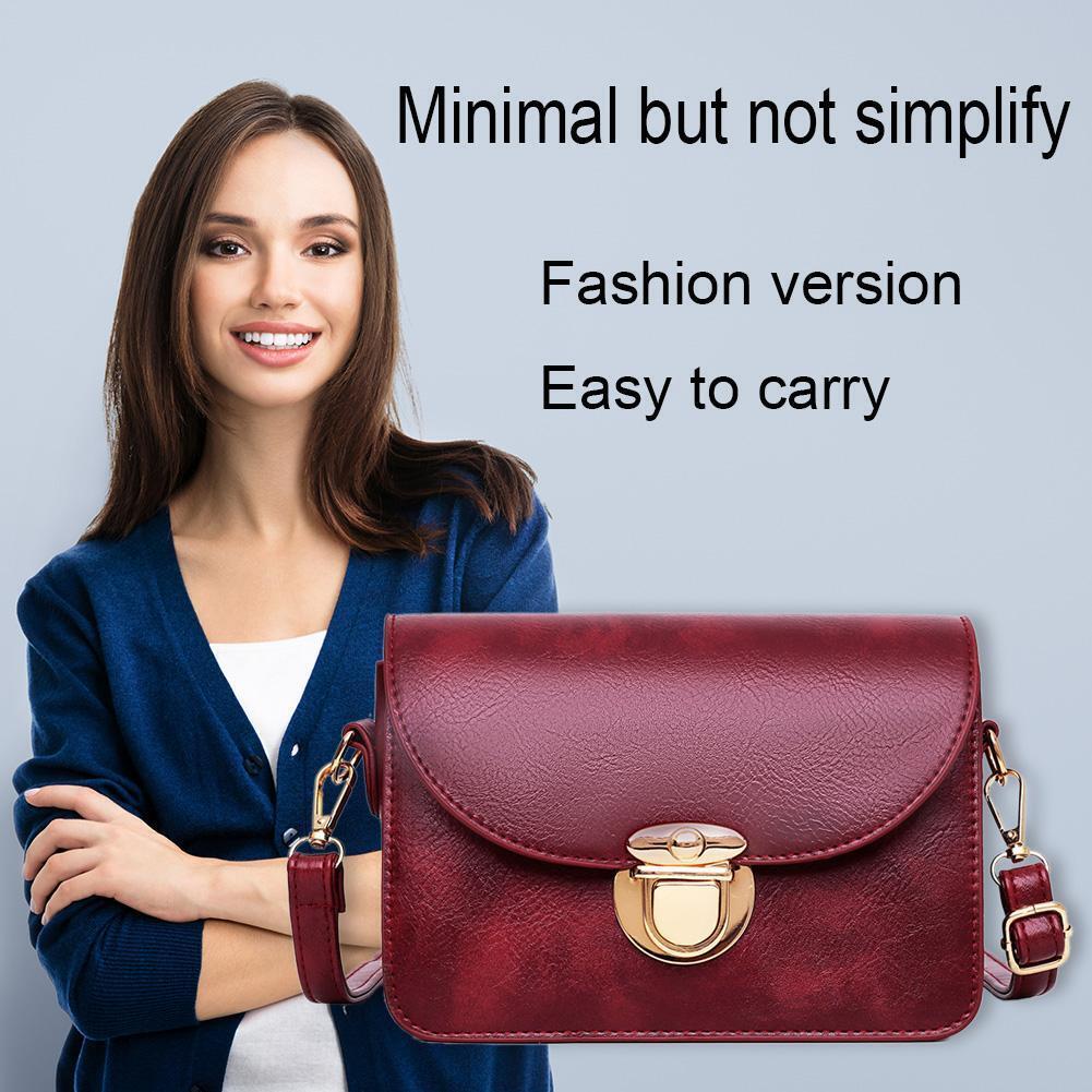 Women Crossbody Bags Leather Fashion Solid Small Shoulder Handbag (Red)
