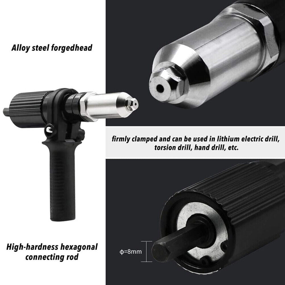 2.4-4.8mm Electric Rivet Gun Adapter Insert Cordless Rivet Nut Tools Kit