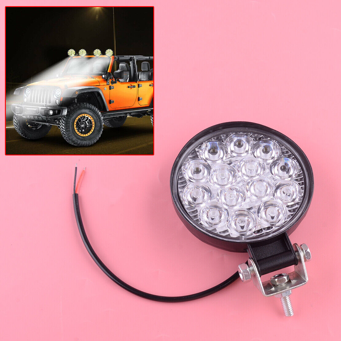 Round LED Work Light Spot Lamp Fit for Truck Off Road Tractor ATV