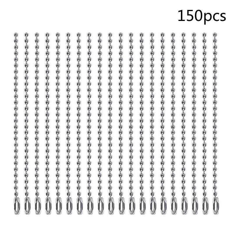 DIY Dog Tag Chain Ball Chain Necklace Chain Bulk 1.5mm Bead Link Beaded Chain
