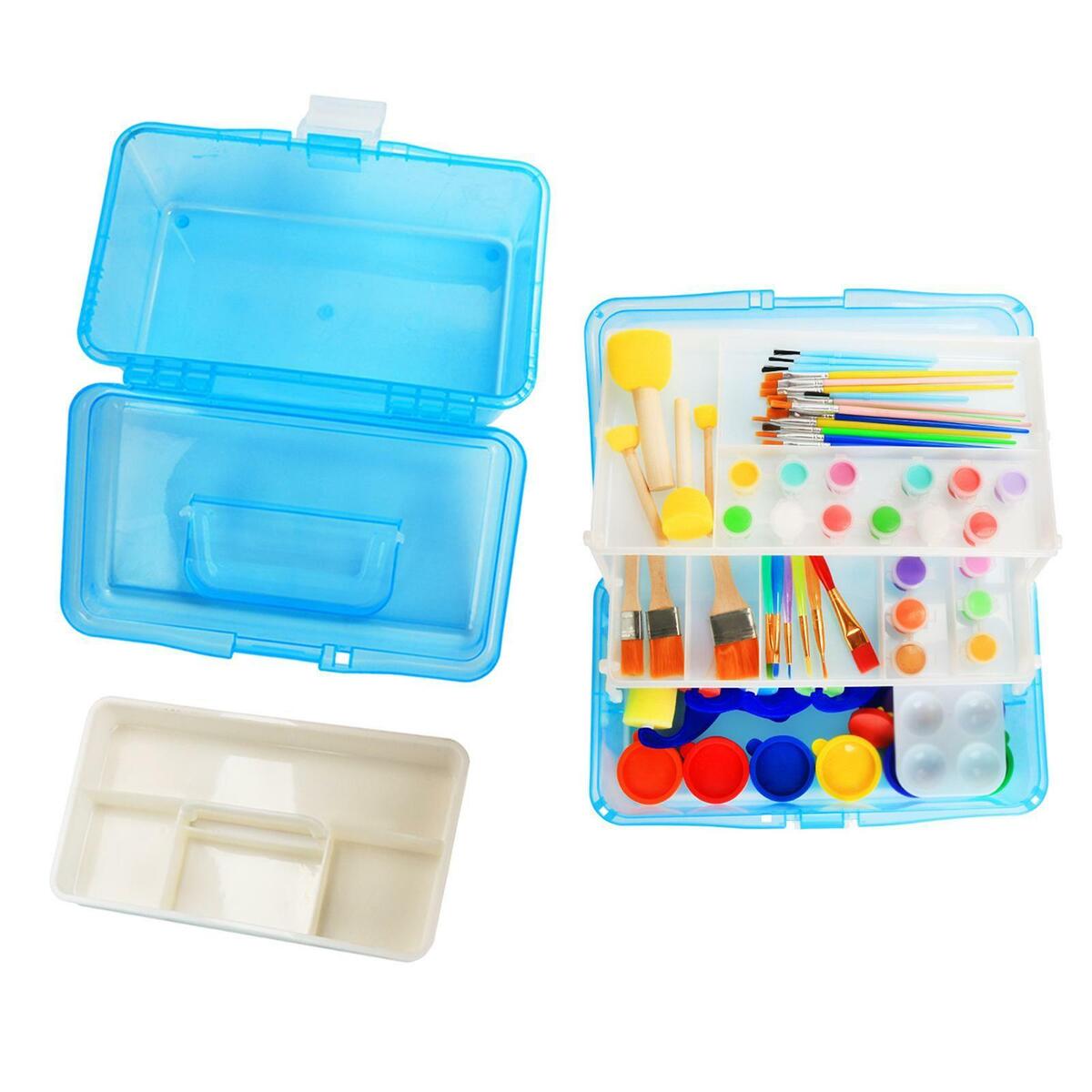10" Three-Layer Clear Plastic  Tool Box Organizer  Craft