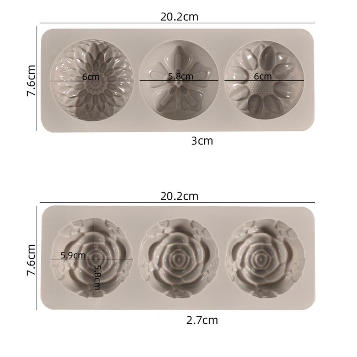 2x Flower Shaped Silicone Mold Handcraft Casting Storage Box DIY Making Tool