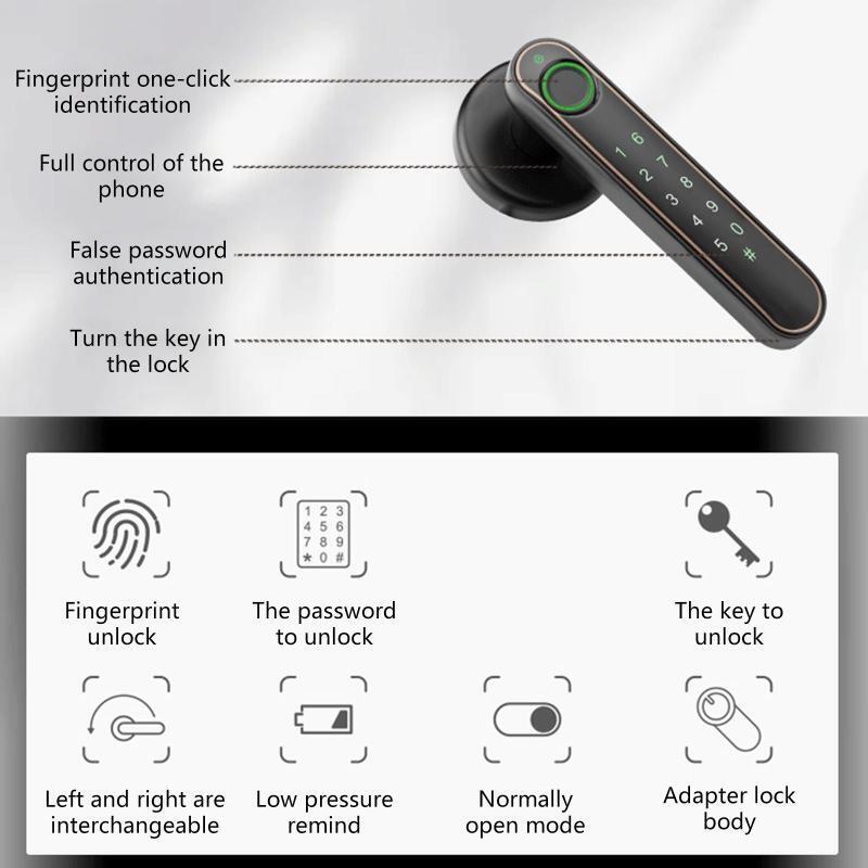 Fingerprint Door Lock with Keypad Backup Keys Keyless Entry Door Lock for Home