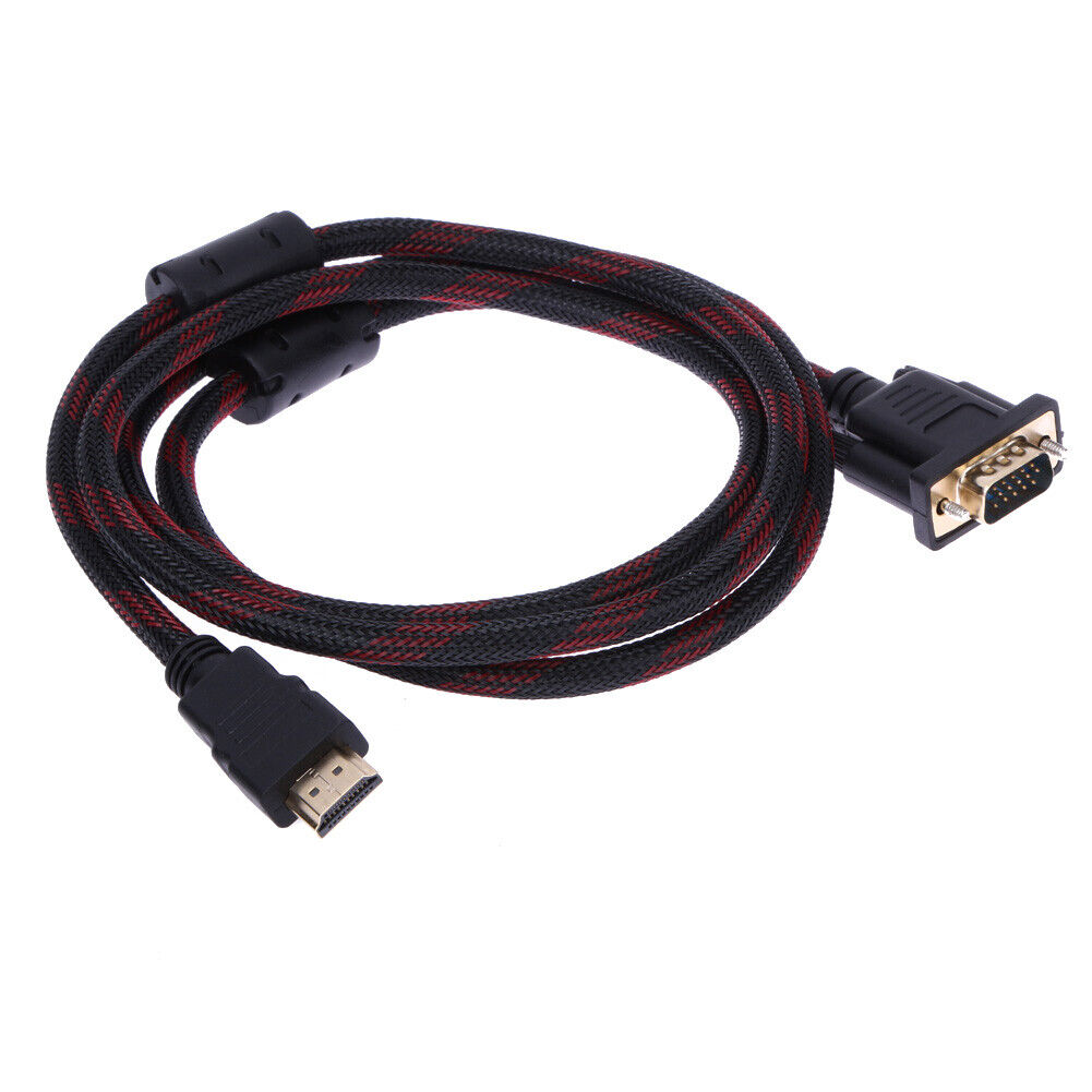 Full HD HDMI-compatible Male to 15 Pin VGA Connector Adapter Converter Cabl