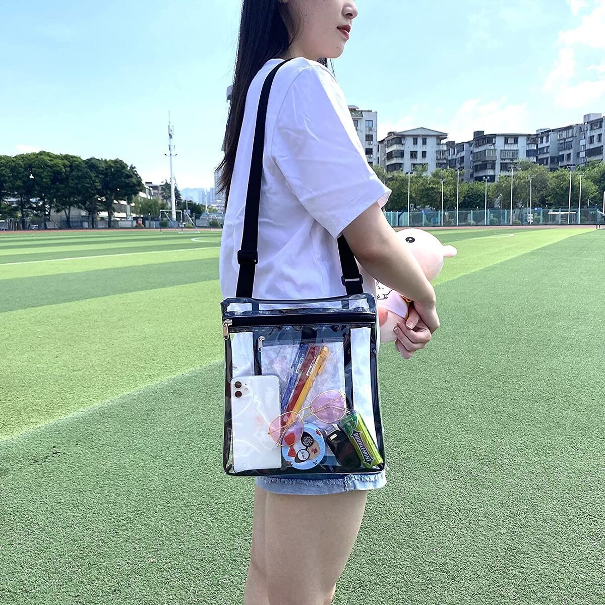 Strap Travel Crossbody Bag Transparent Tote Bag Stadium Approved Clear Bag
