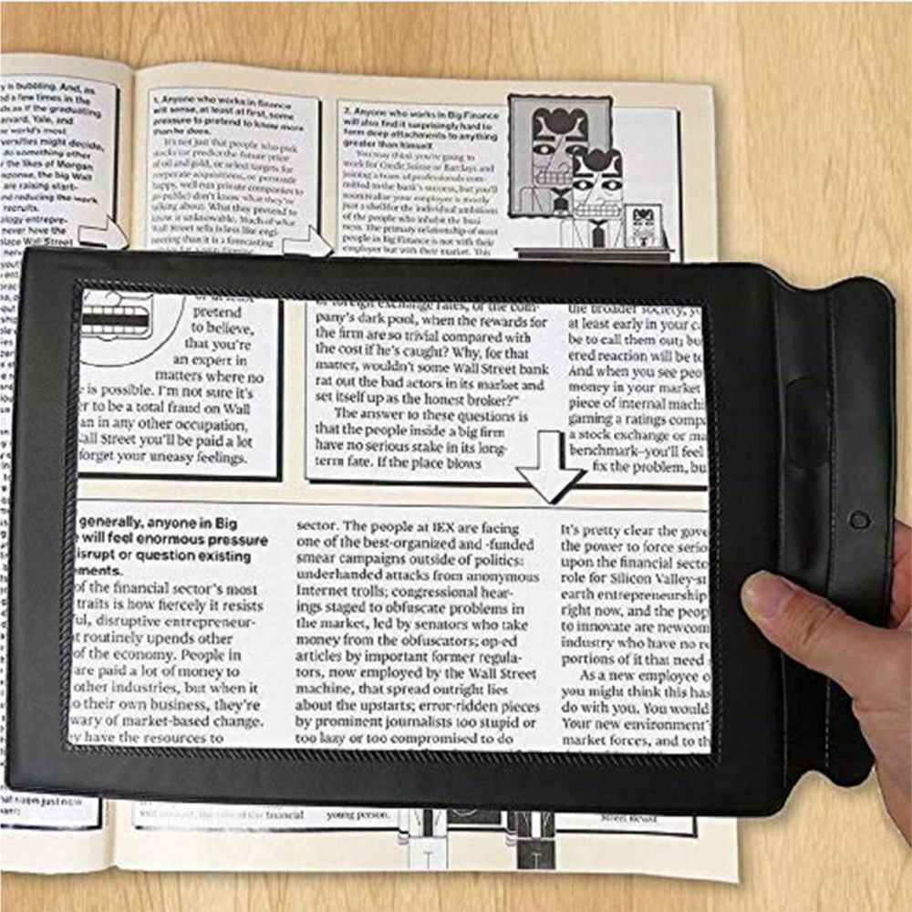 Book Page Glass Newspapers 3X A4 Lenses Magnifier Magnifying Glass Large Sheet