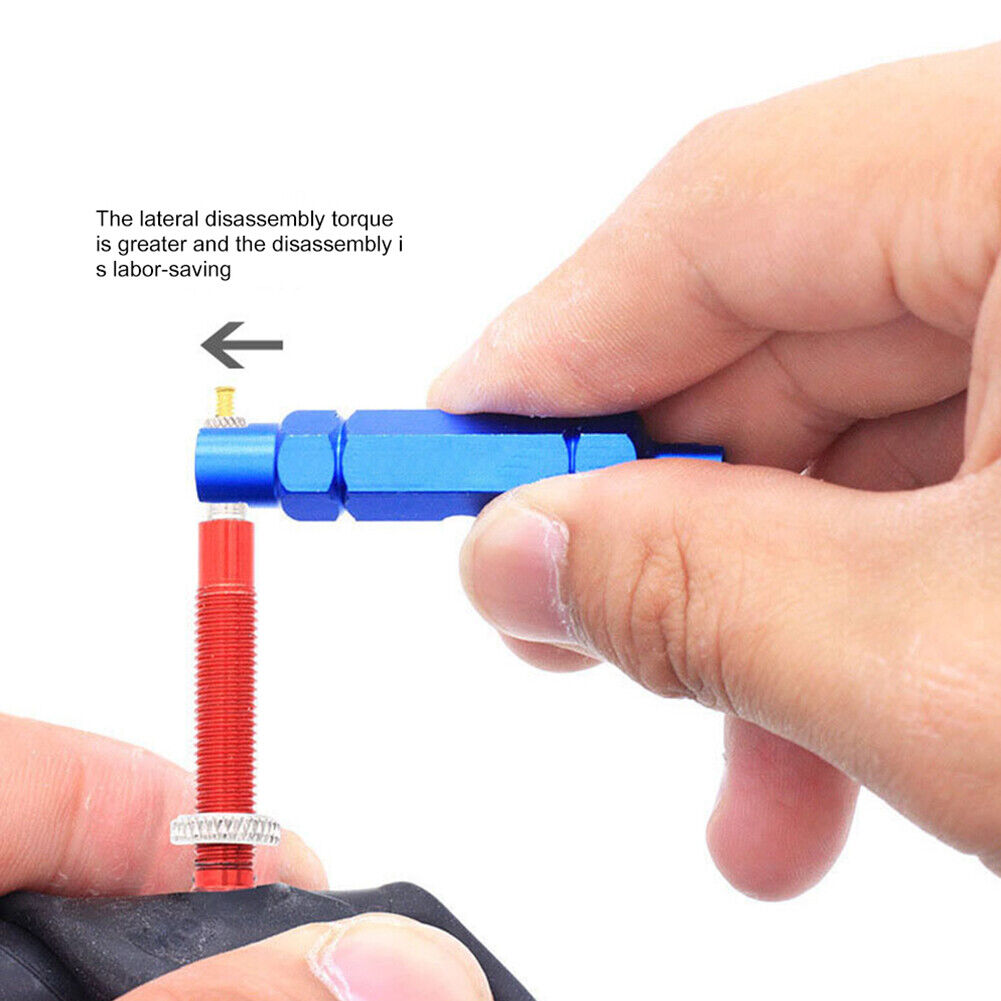 10pcs Aluminum MTB Presta Bicycle Tire Valve Core + Removal Tools (Blue)