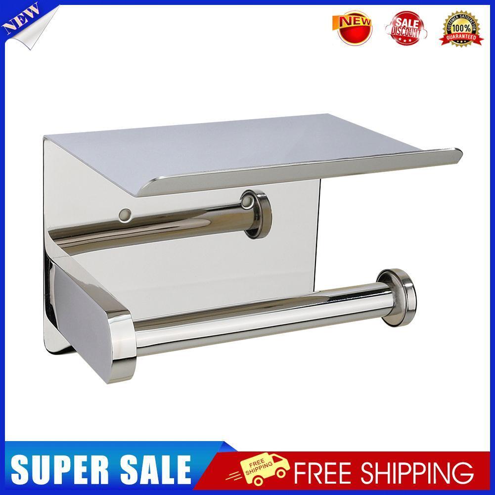 Bathroom Stainless Steel Mobile Phone Paper Towel Holder Storage Organizer
