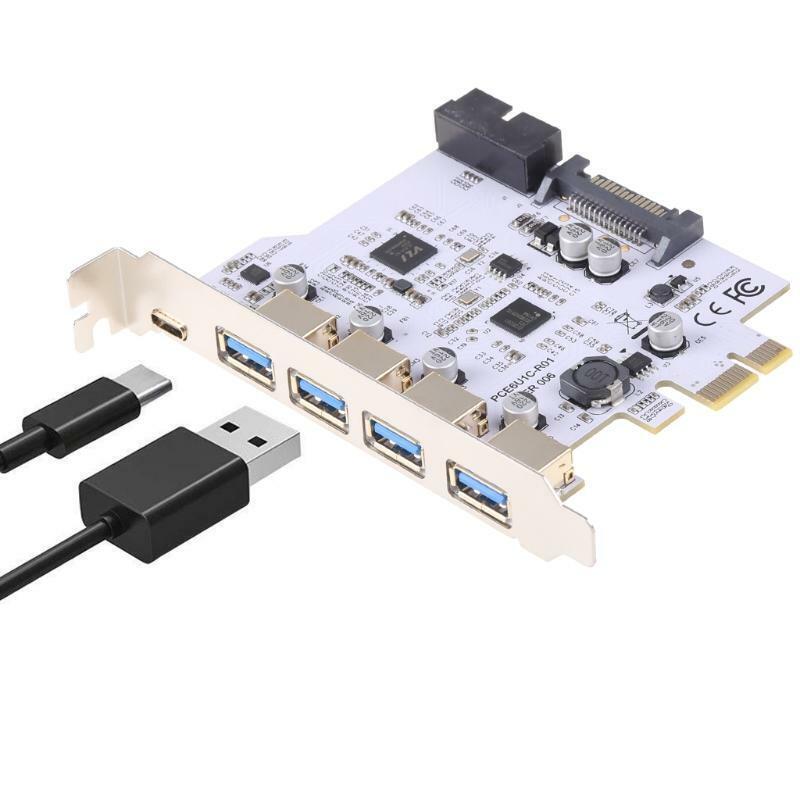 USB3.0 PCI-E Type C Expansion Card Adapter Universal Computer Laptop Add On Card