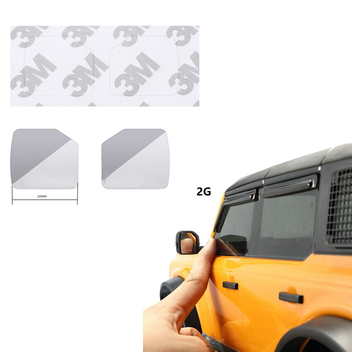 Metal Reflective RearView Mirror Lens for DJ TRX-4 TRX4 Ford Bronco RC Car Parts