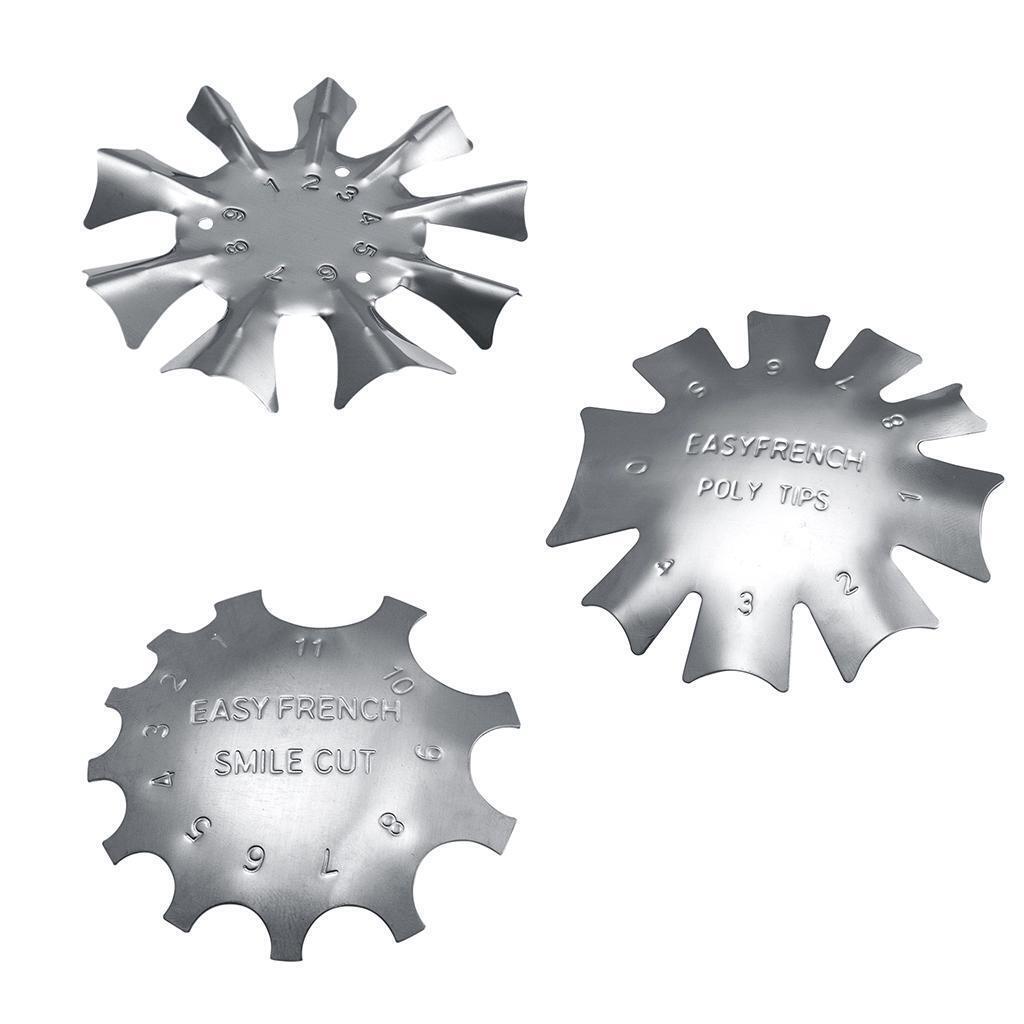 3 Size Nail Art French Tips  Line Trimmer Metal Nail Guide Template