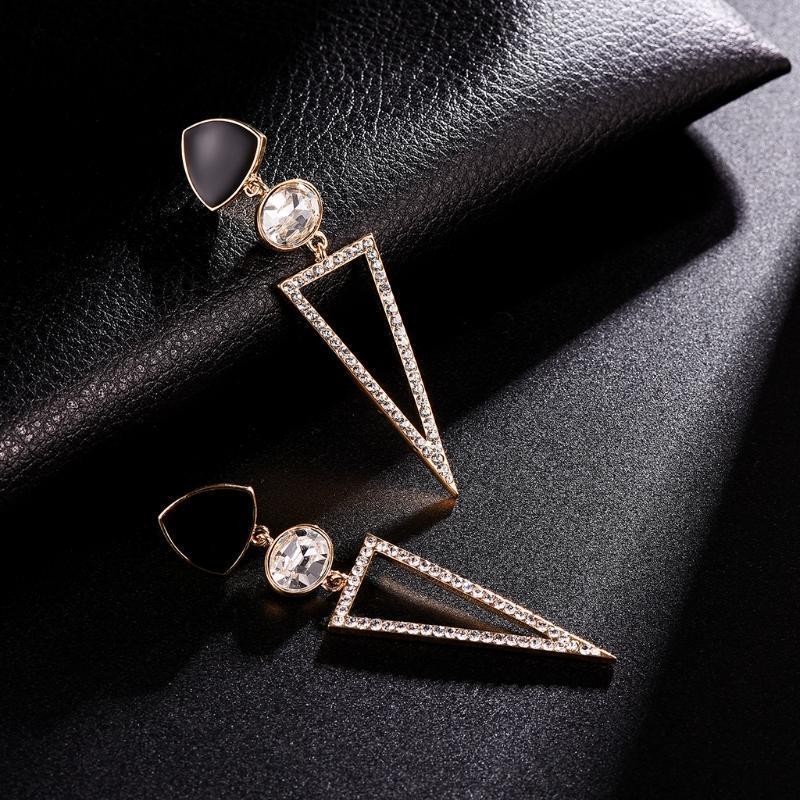 Women Earrings Luxury Jewelry Elegant Triangle Dangle Geometric Fashion Wedding