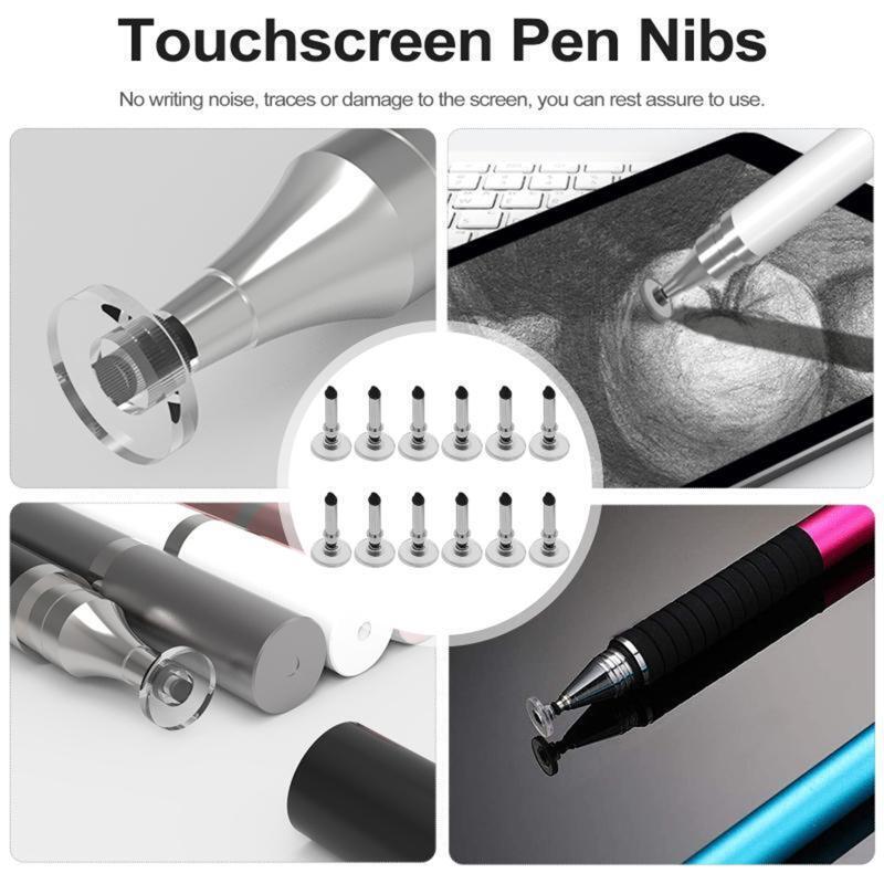 12pcs Replacement Disc Tips, High Precision Fine Point Round Disk for Stylus Pen