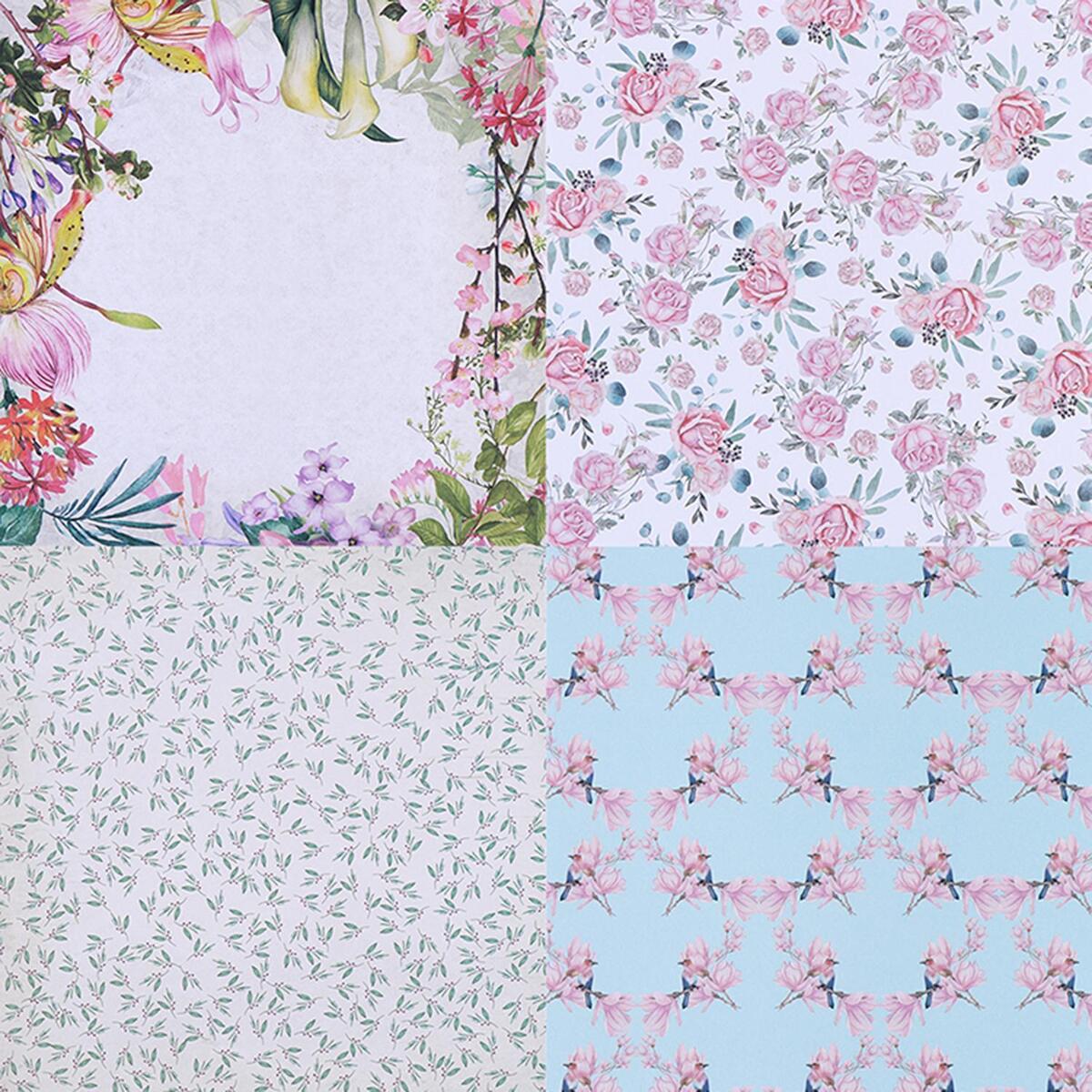 Paper Lovely Garden Cardstock Paper Pad Floral Spring Themed Scrapbook Paper