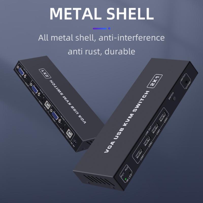 Usb Switch Printer Sharing VGA KVM Switcher Two In One Out Printer Sharing