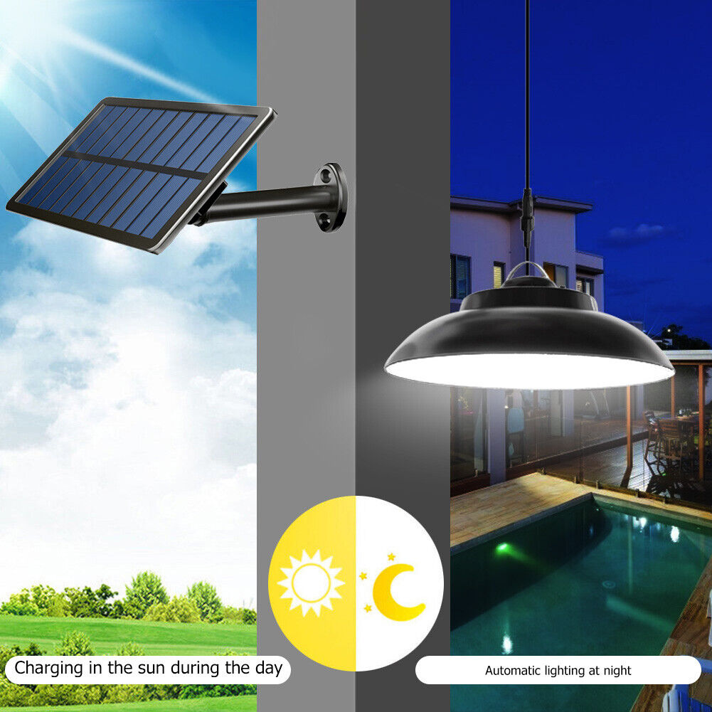 48 LED Solar Pendant Lamp Waterproof Hanging Shed Lights for Outdoor Indoor
