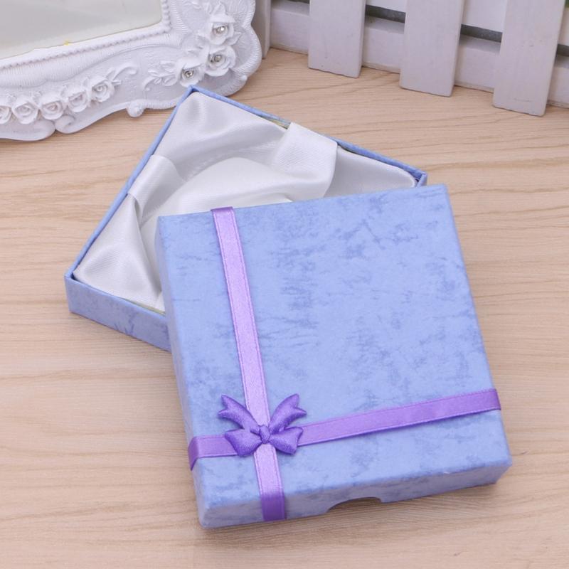 New Square Package Bowknot Jewellery Necklace Bracelet Present Gift Box Case