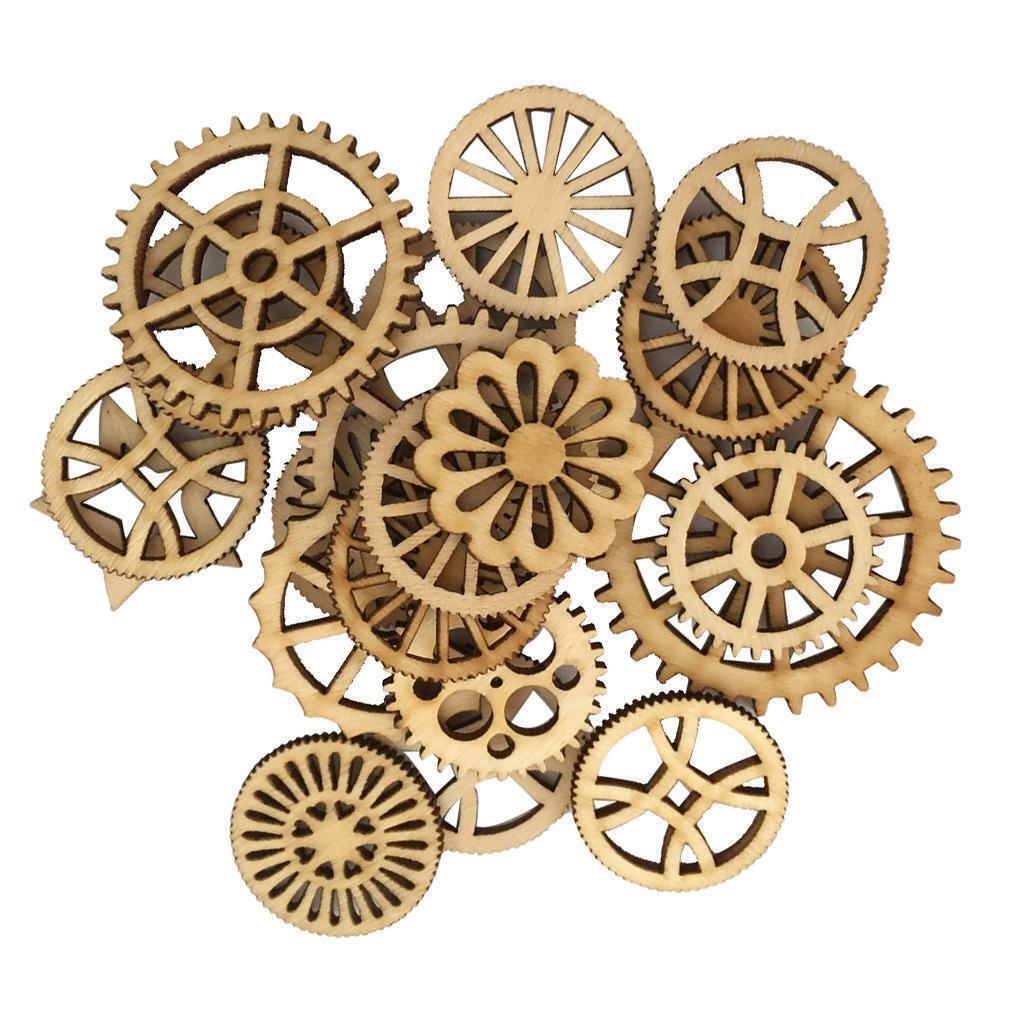 100pcs Mixed Unfinished Blank Wood Wooden Crafts Embellishments DIY Supplies