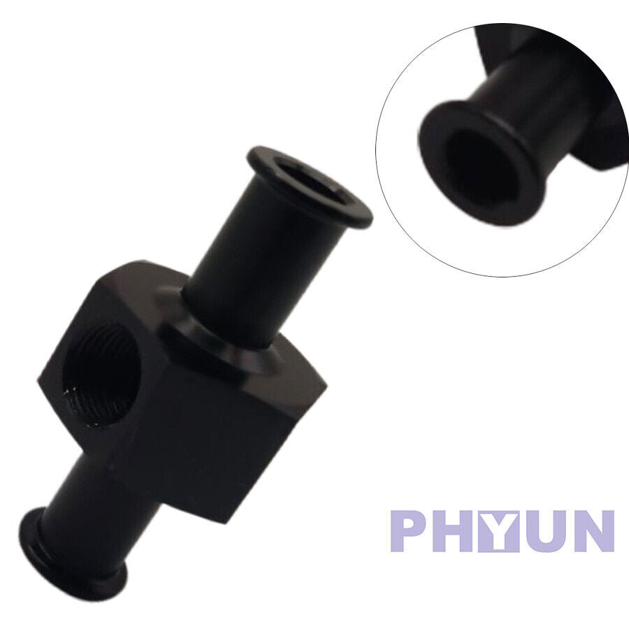 1x Universal Black 3/8" Hose 1/8" Npt Port Fuel Nitrous Pressure Gauge Adapter