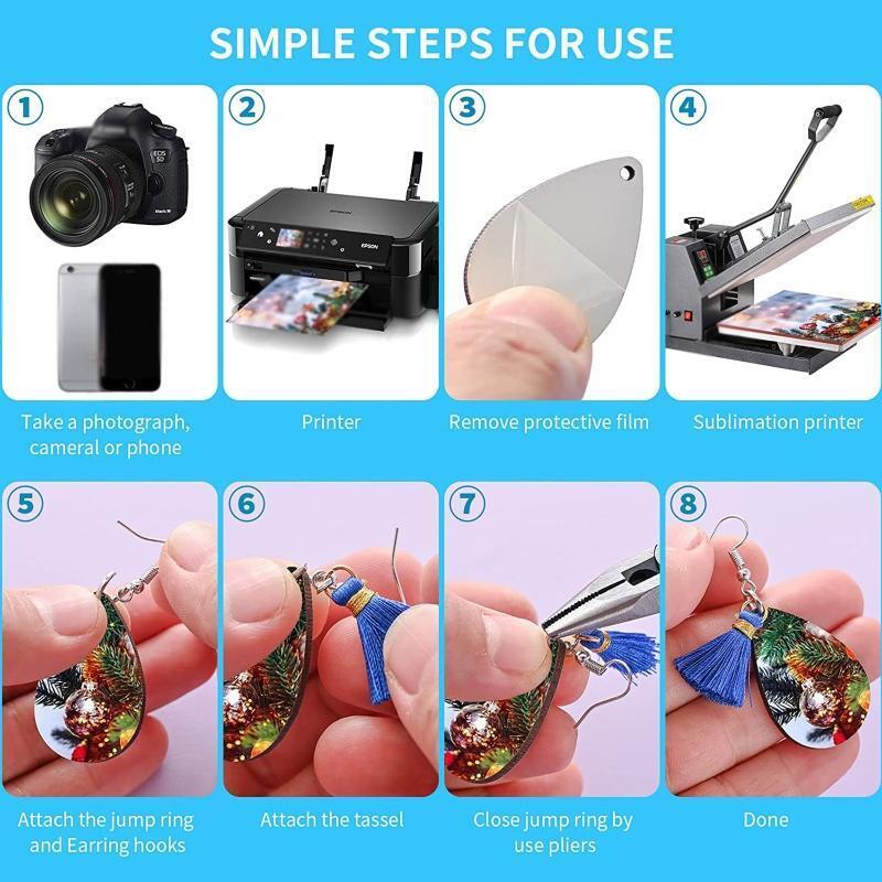 Sublimation Blank Heat Transfer Earrings Various Shapes Pendants with Jump Rings