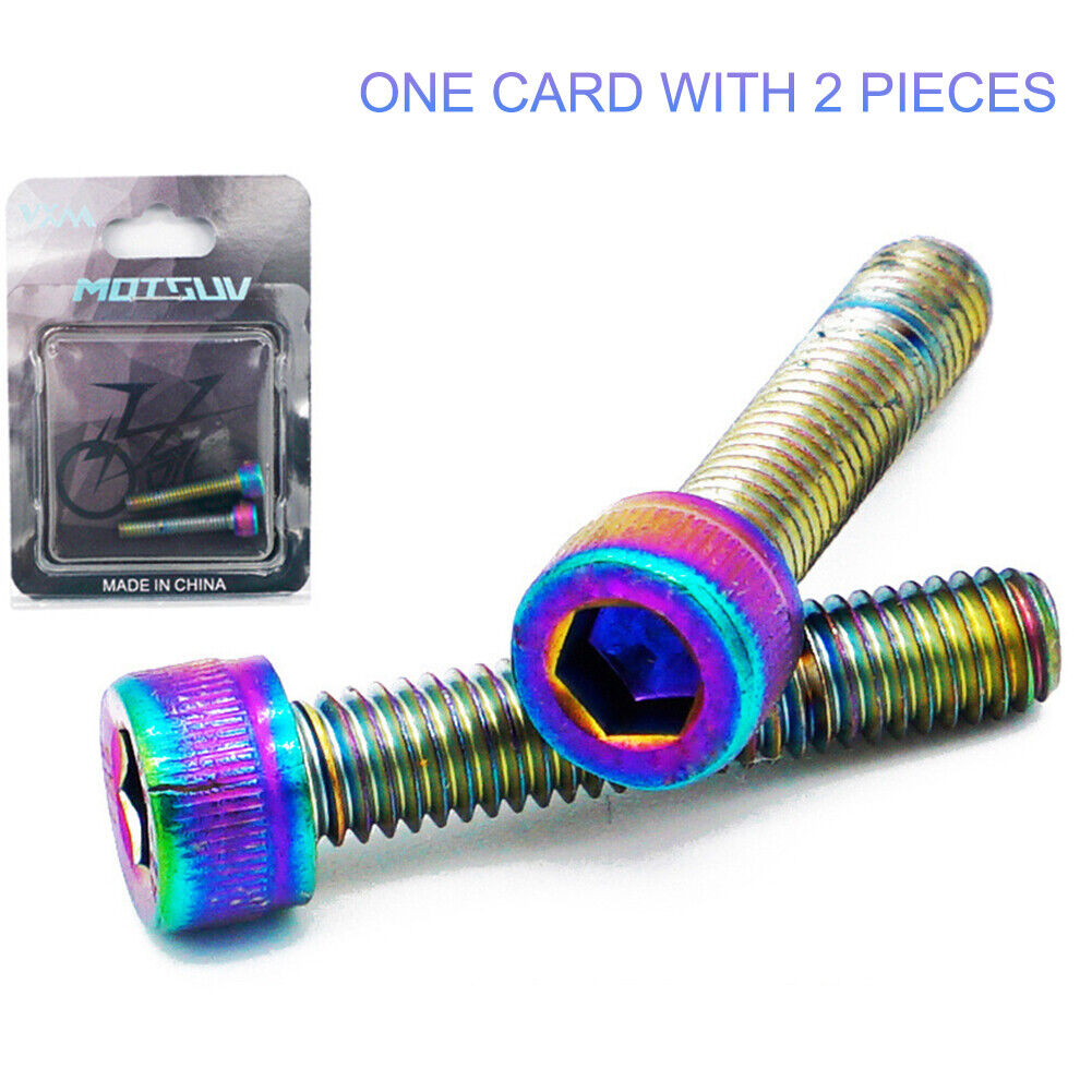 2pcs M6 Road Bike Bowl Cover Bicycle Stem Top Cap Screw for 30mm Fork Tube