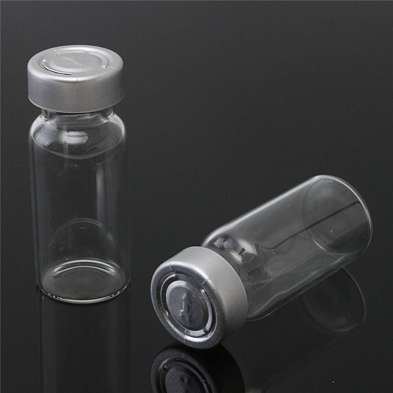 10pcs 10ml Small Empty Sample Vial Clear Glass Bottles with Butyl Rubber Stopper