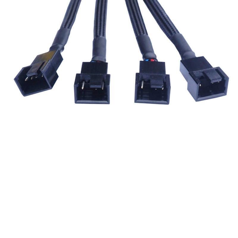 Fans Cable Y Splitter PWM Cable Computer PC Fan Power Extension Line 4-Way 27CM