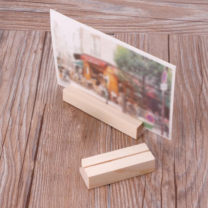 Simple Wood Place Card Holders Table Number Stands Sign Holders for Wedding Desk