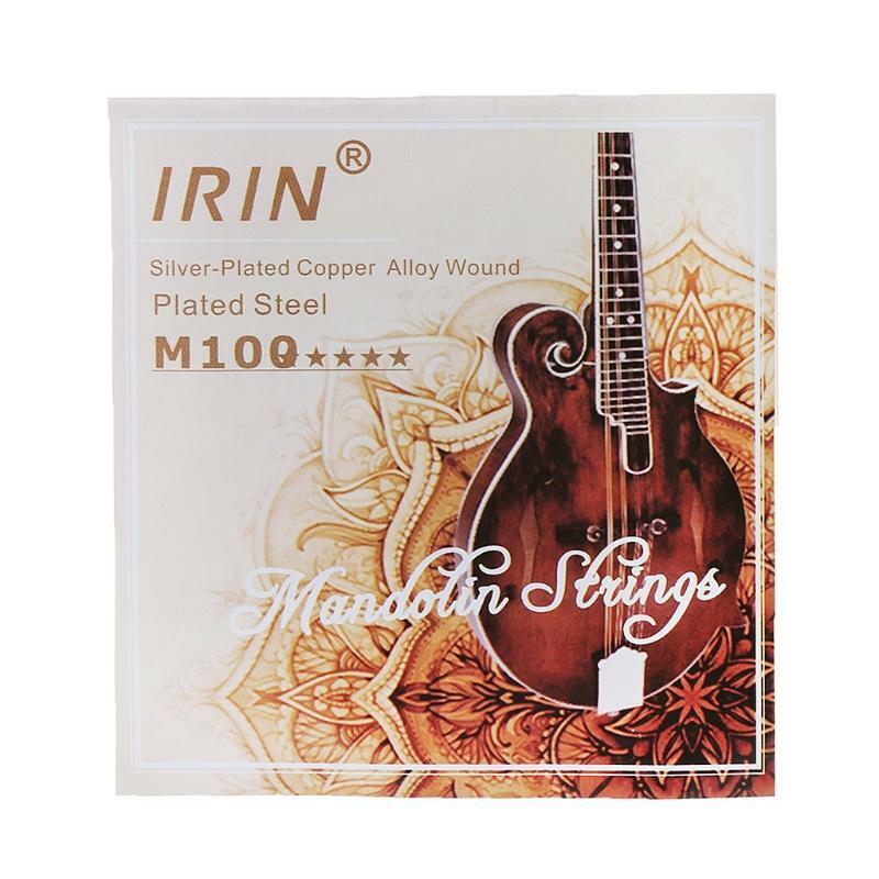 8 Pieces/Set 4 Sizes Durable Stainless Material Mercerized Mandolin Strings Pack