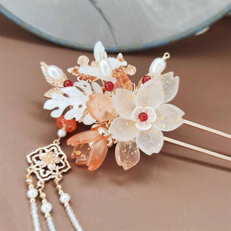 Classic Hair Fork Tassel Charm Elegant Hairpin Woman Dainty Hanfu Hairwear Craft