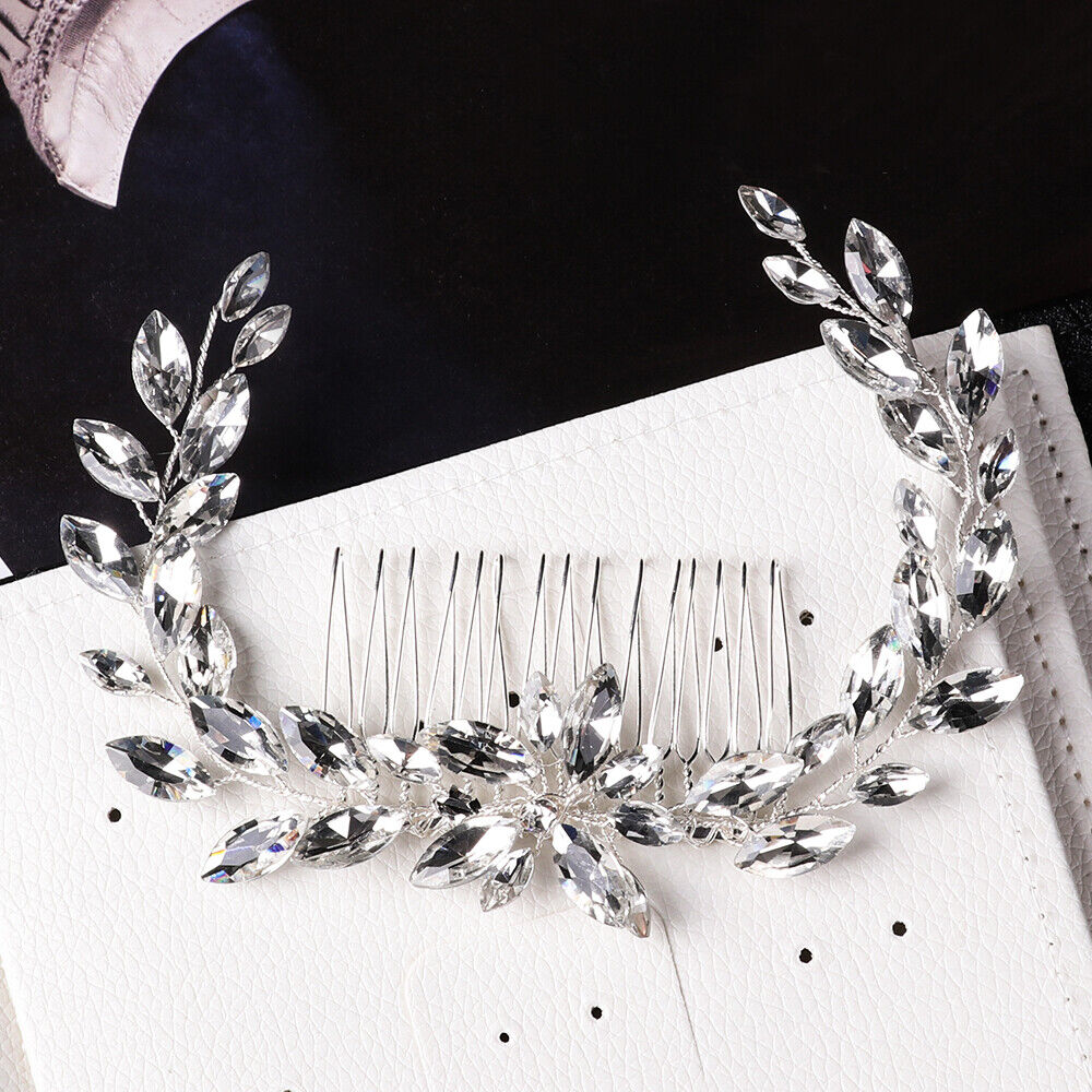 Crown Hair Combs Leaf Crystal Tiara Bridal Hair Ornaments Flower Hair Pin
