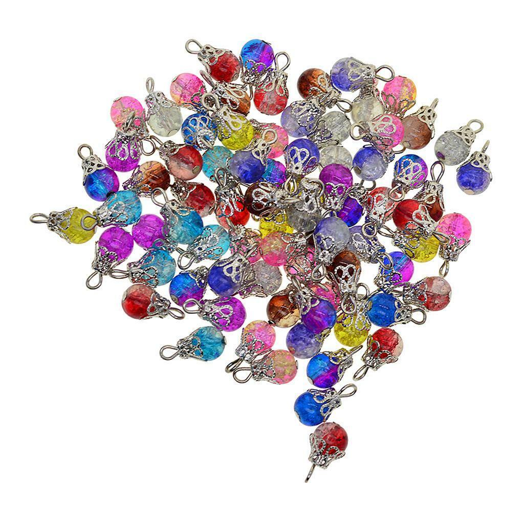100pcs  Bead Charms Floral Pendants Jewelry Making Necklace