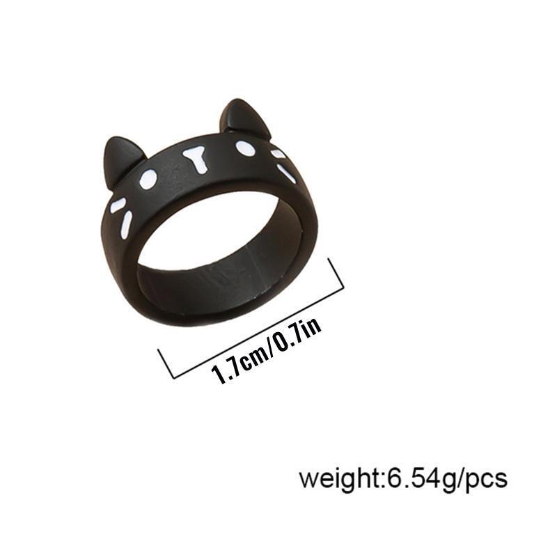 Cute Small Cat Shaped Rings for Girls Women Alloy Minimalist Rings Jewelry