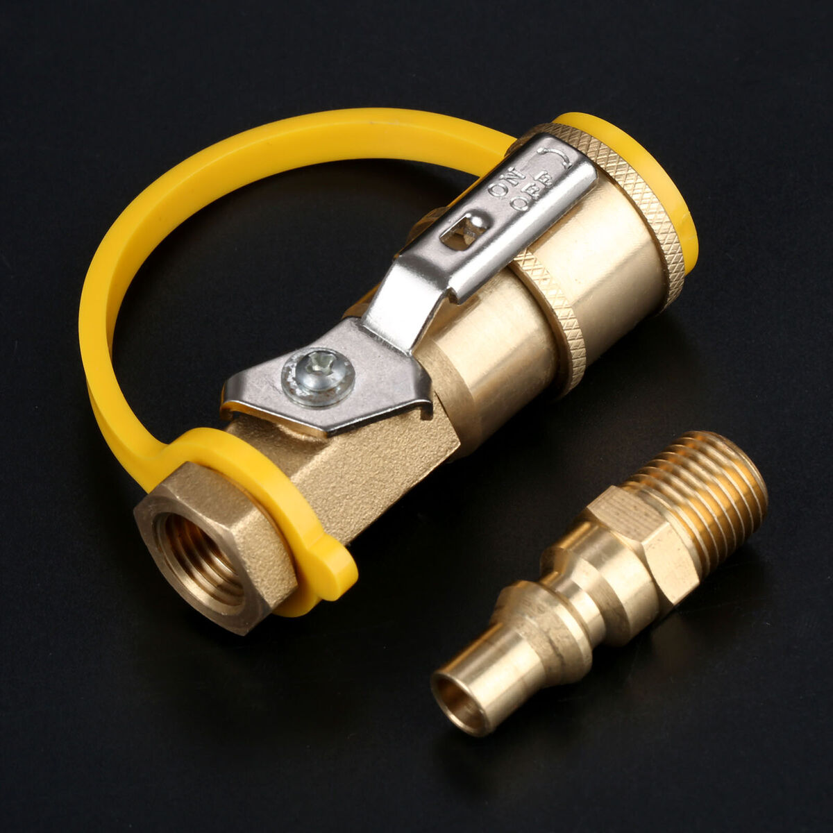 HQ Quick Connect Kit & Shutoff Valve Solid Brass For Propane/Natural Gas Systems