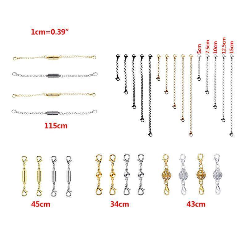 31 Pcs/set Magnet Buckle Bracelet Necklace Connection Extension Chain Set Women