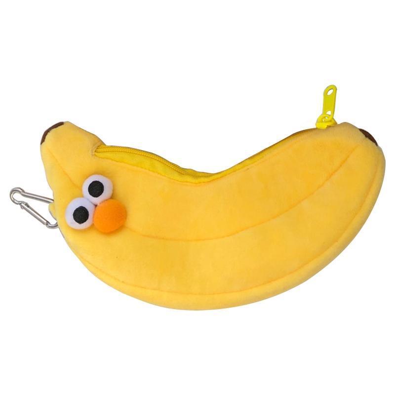 Cartoon Banana Pen Pouch Plush Pen Bag Large Capactity Pencil Case Makeup Pouch