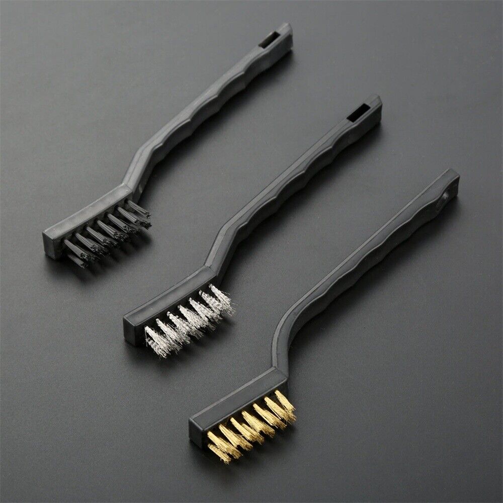 Wire Brushes Steel Brass Nylon Home Cleaning Polishing Detail Metal Rust 3pcs