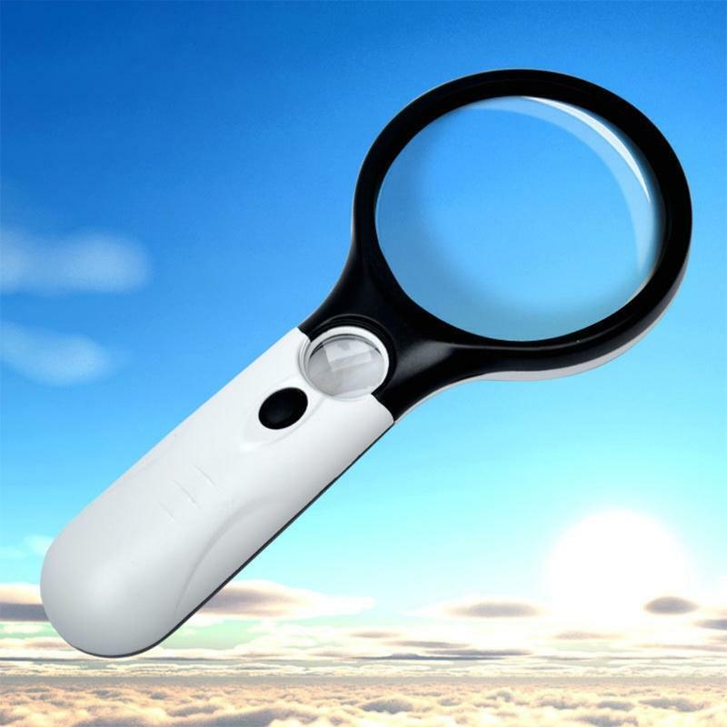 Handheld Lighted Magnifying Glasses 3x 45x Illuminated LED Magnifier Jewelry