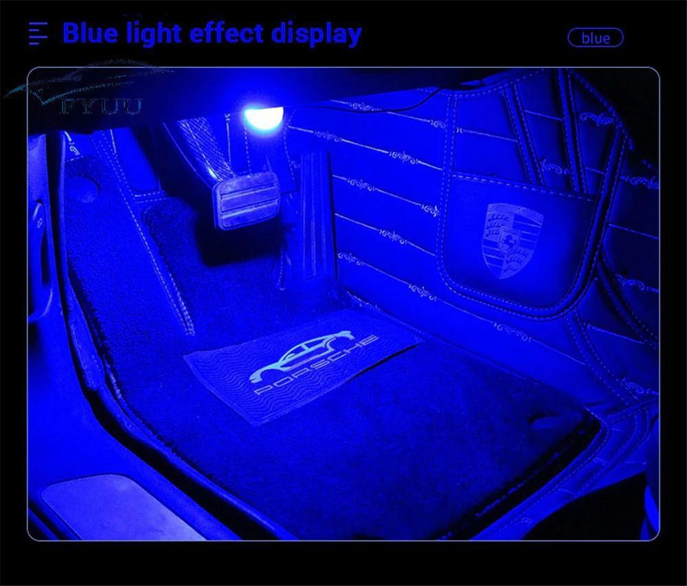 Universal 4 Pcs Ice Blue 12V Car LED Foot Light Interior Decor Atmosphere Light
