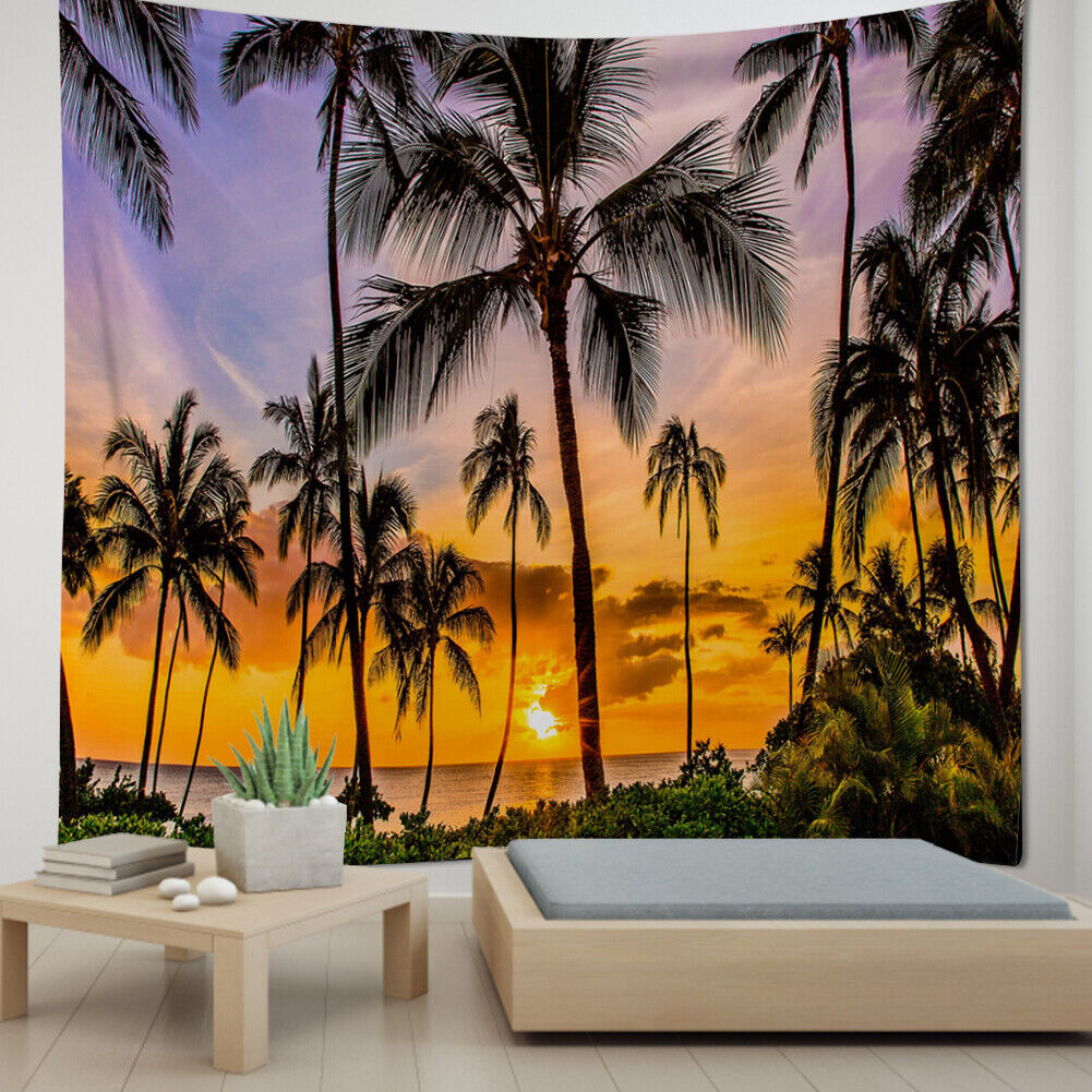 Wall Carpet Coconut Tree Wall Hanging Tapestry for Background Home Room (2)