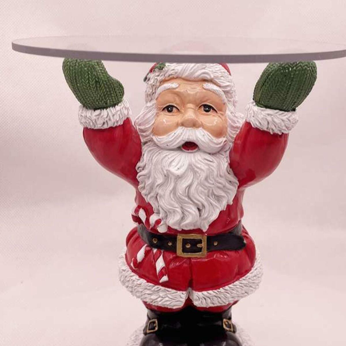 Christmas Santa Treats Holder snack tray Statue Dining  Ornament