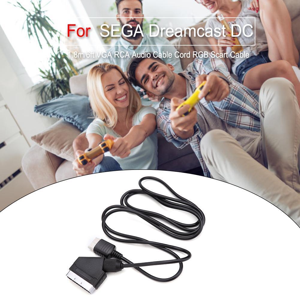 1.8m/6ft VGA RCA Audio Cable Cord RGB Scart Cable for SEGA Dreamcast DC