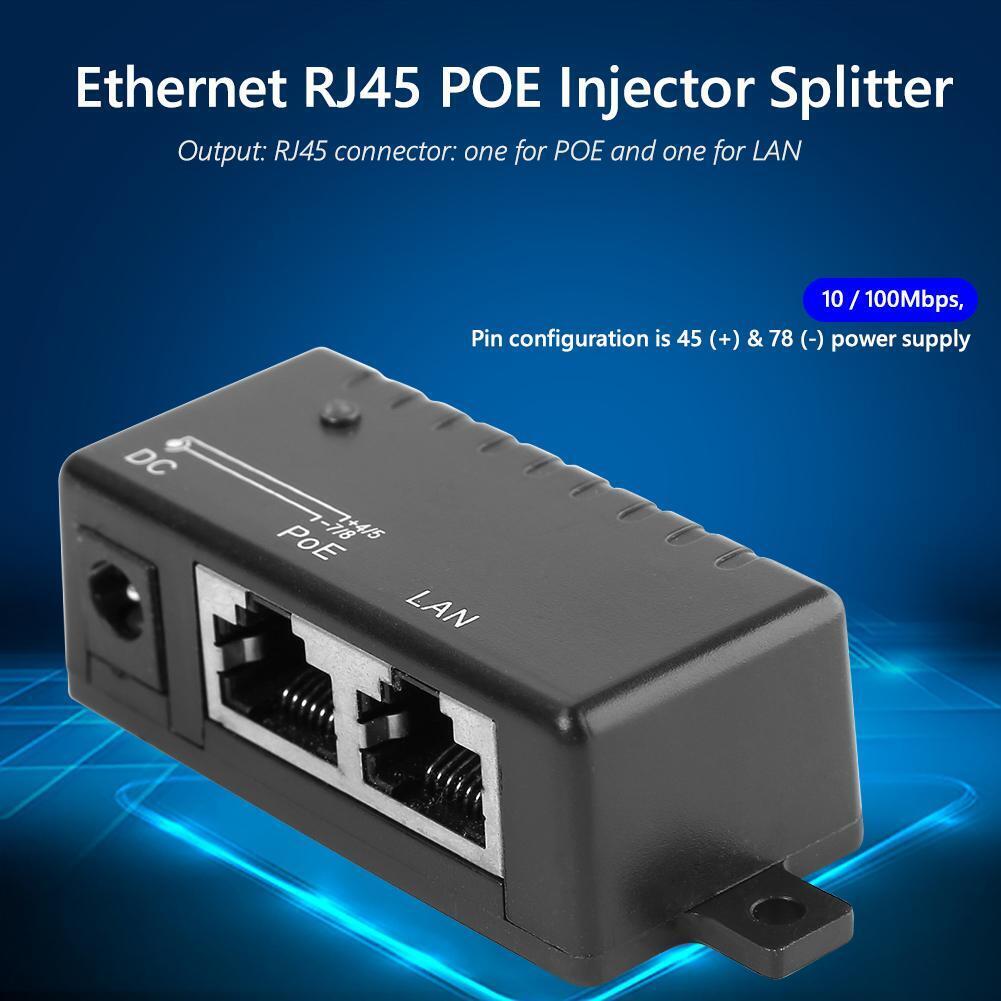 100Mbps POE DC Power Over Ethernet RJ45 POE Injector Splitter Wall Adapter