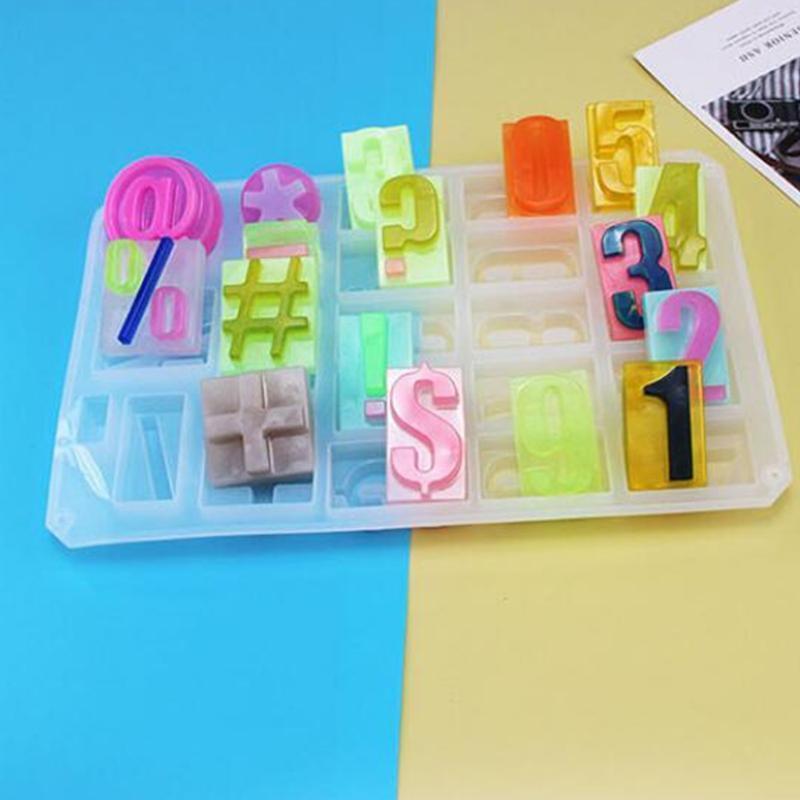 DIY Digital Symsymbol Epoxy Mould,0-9 Number Symbol Decorative Food-grade Mold