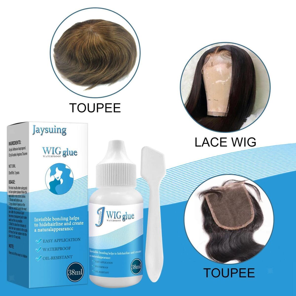 Lace Wig Glue Invisible Bonding Glue for Lace Hairpiece Oily Scalps 38ml