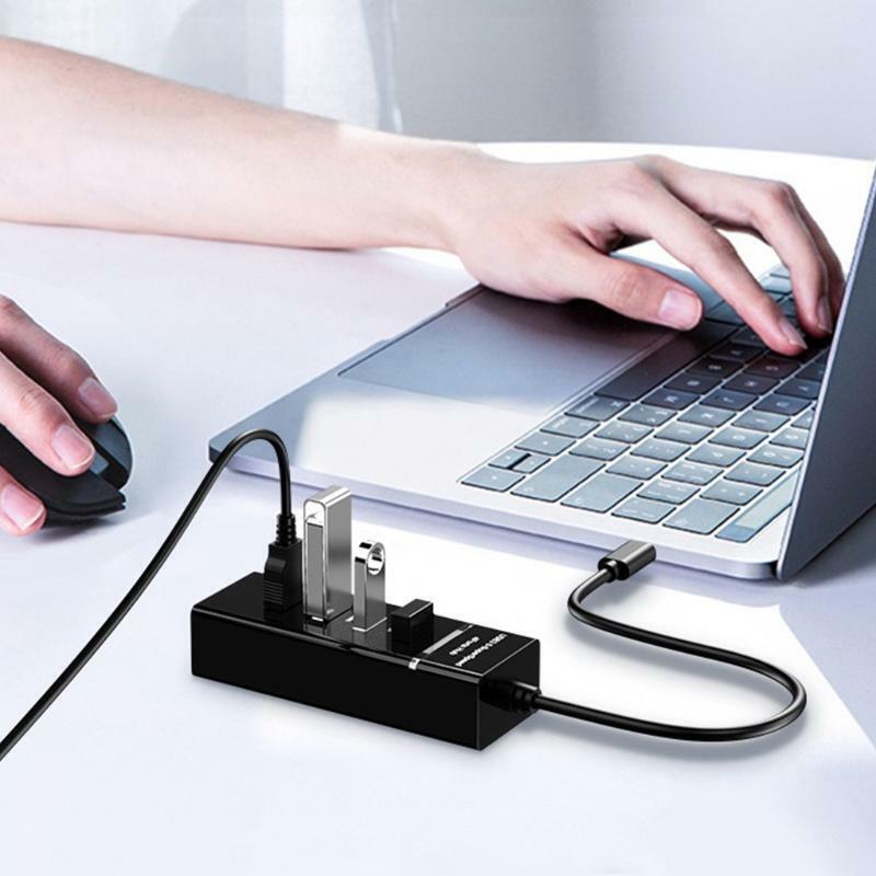 10Gbps USB 3.0 Hub 4 Port Fast Mini USB3.0 Hub Splitter Adapter Power Charger